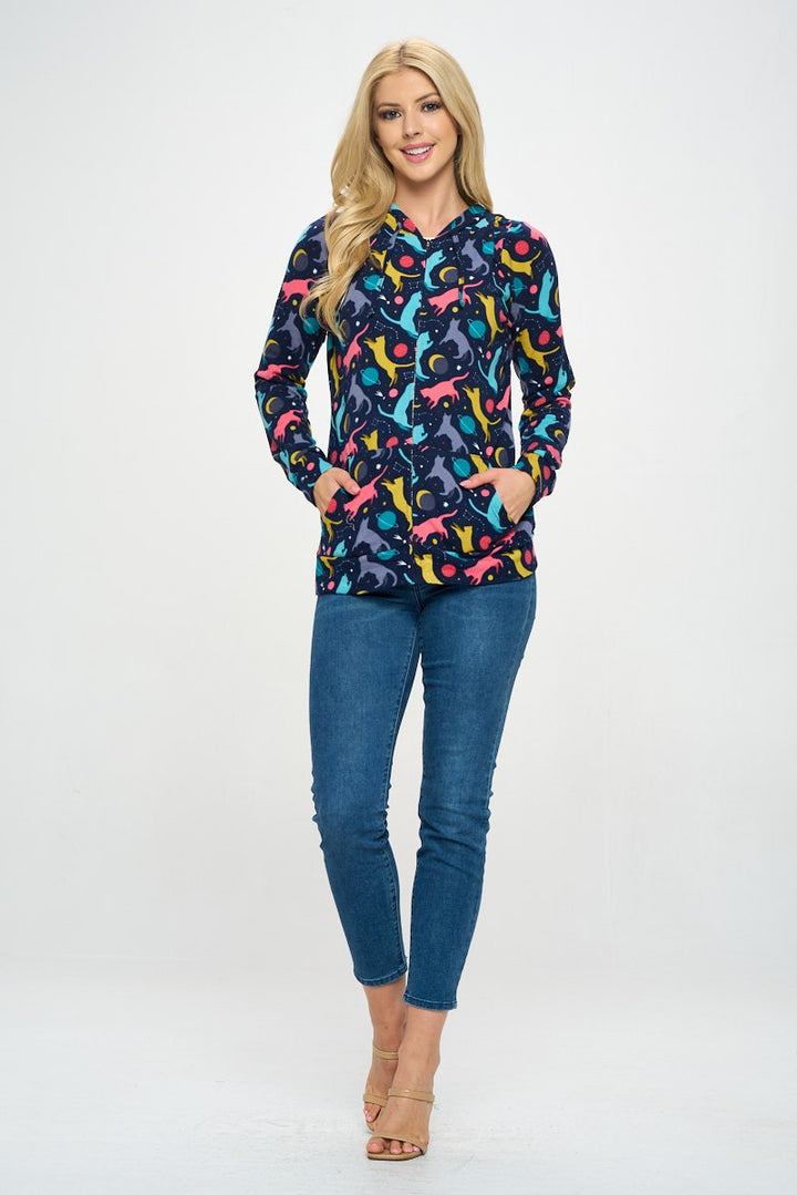 Space Cat Zip Up Hoodie