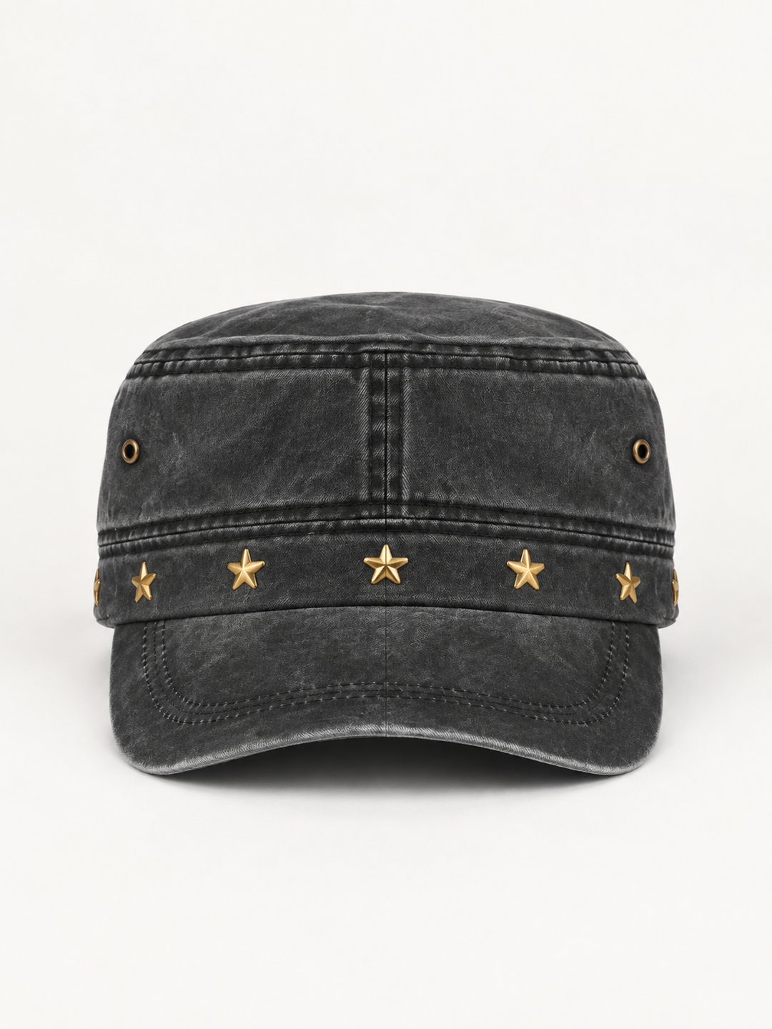 Star Studs Cadet Hat Black front view