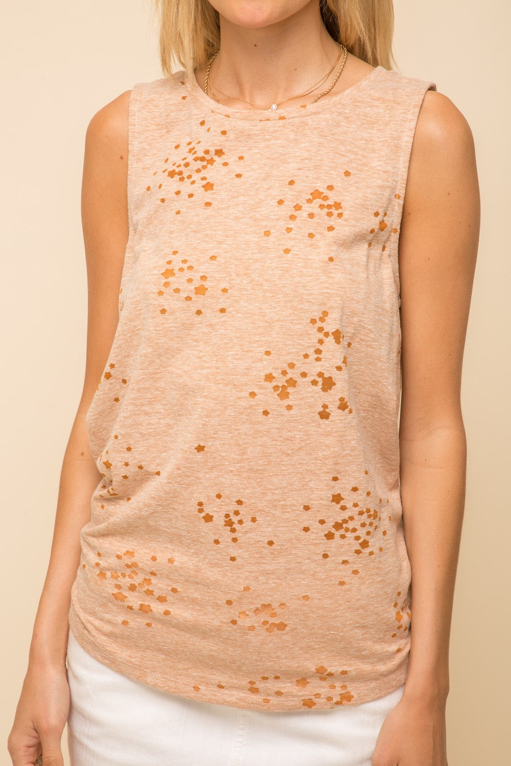 Star Burnout Tank Taupe