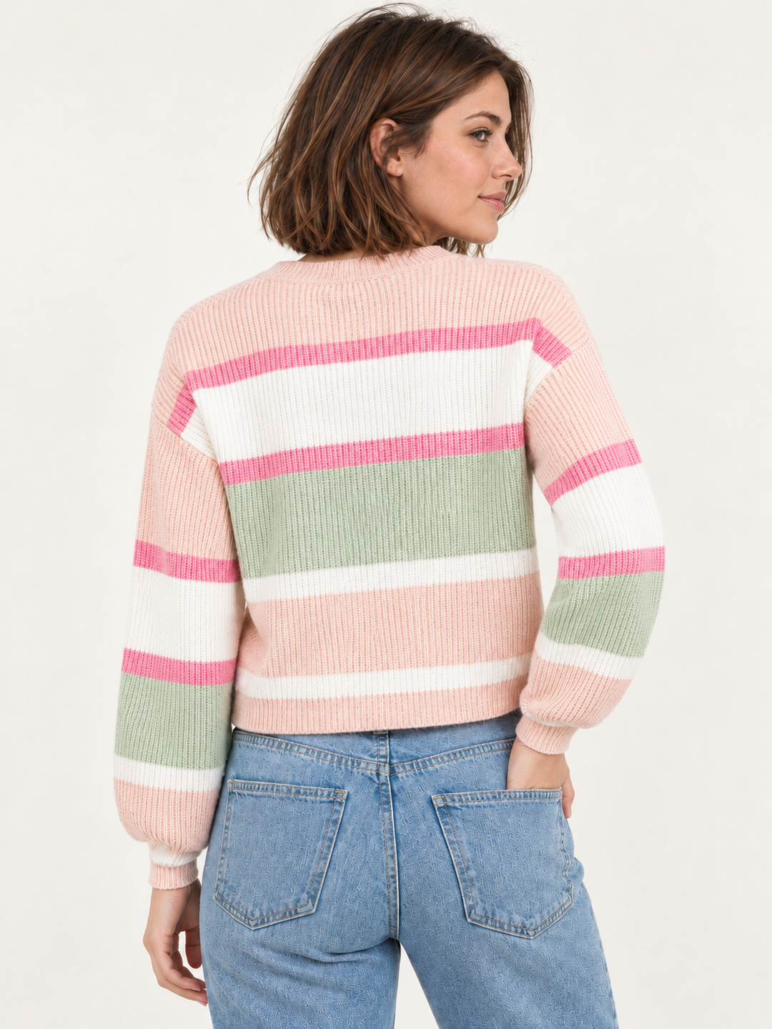 Strawberry Stripe Sweater — back view