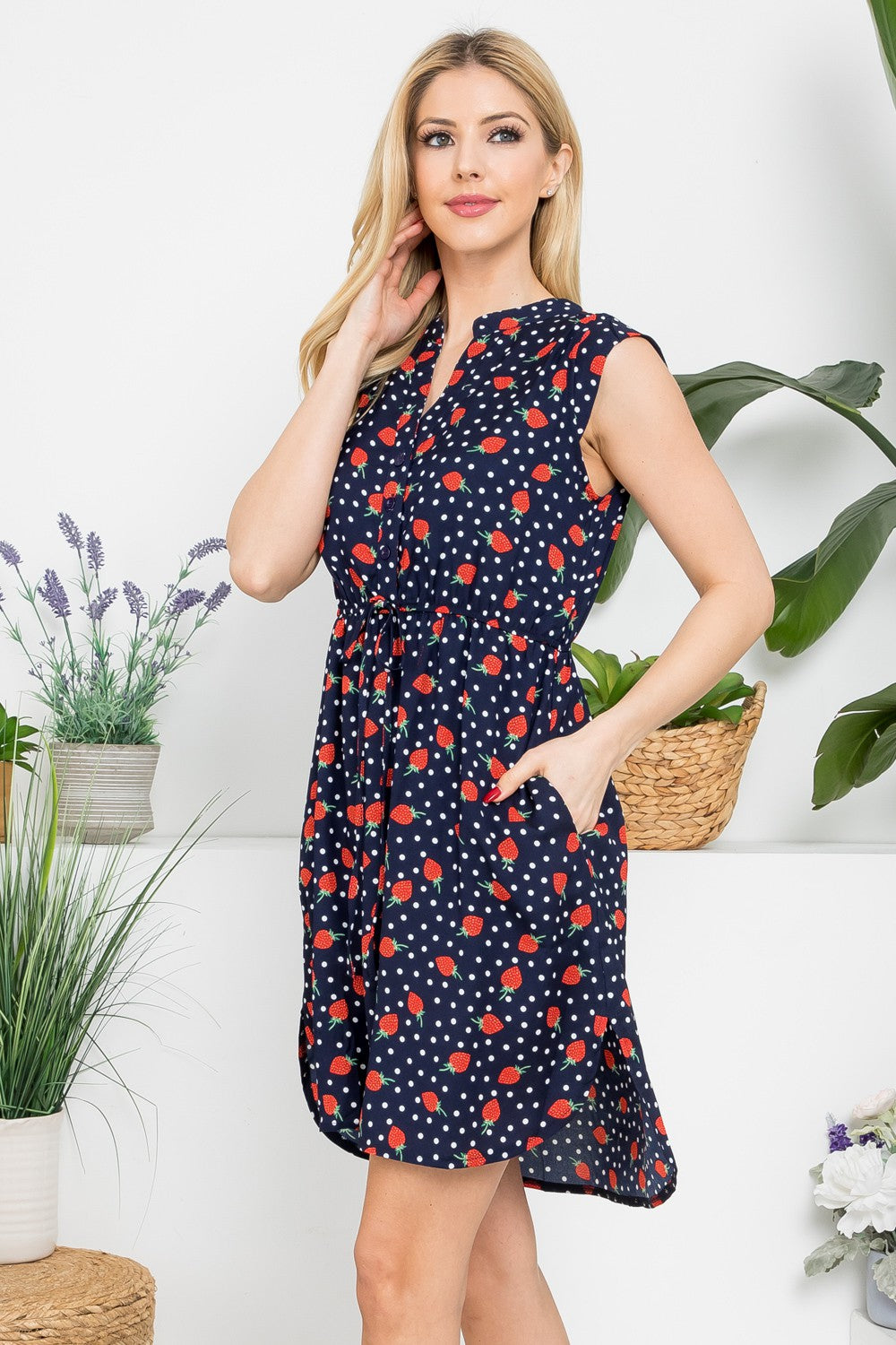 Strawberry V-neck Dress