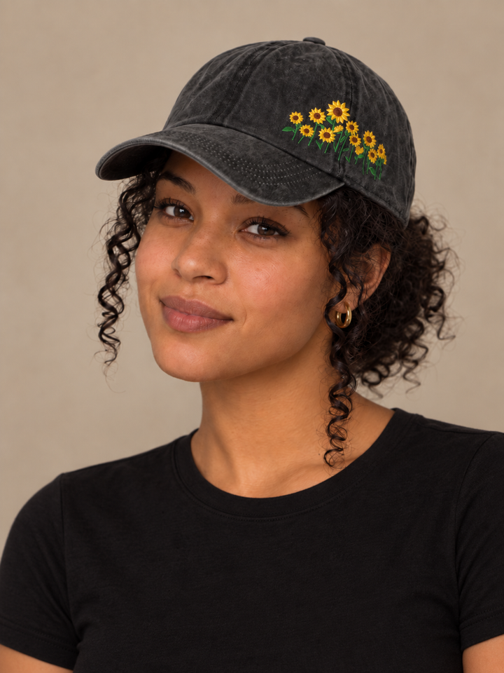 Sunflower Hat Black