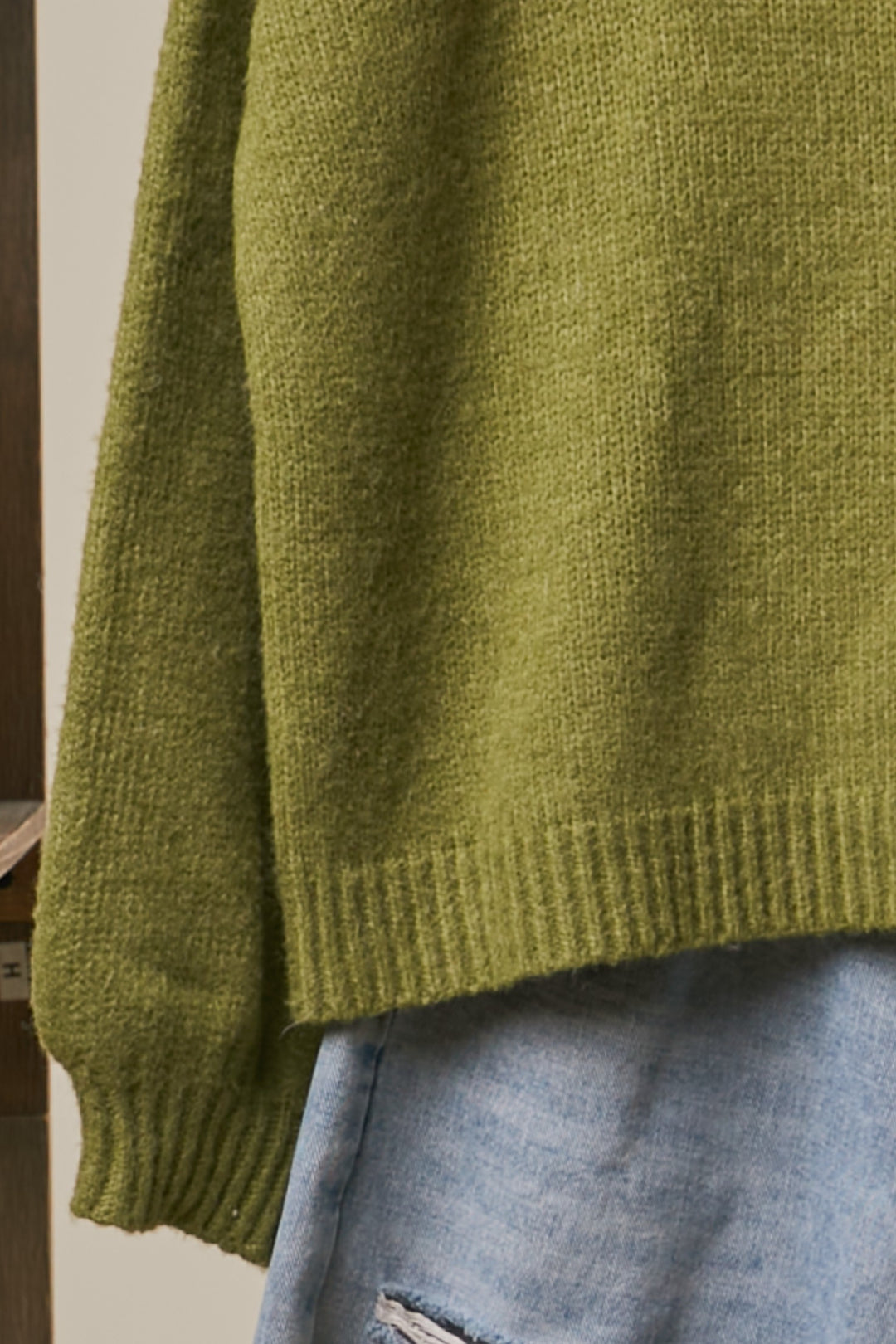 Embroidered Monarch Butterfly Sweater Green