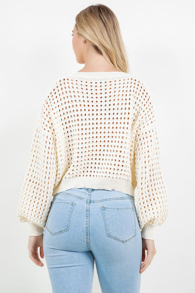 Cherry Open Knit Sweater