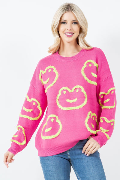 Frog Sweater Pink
