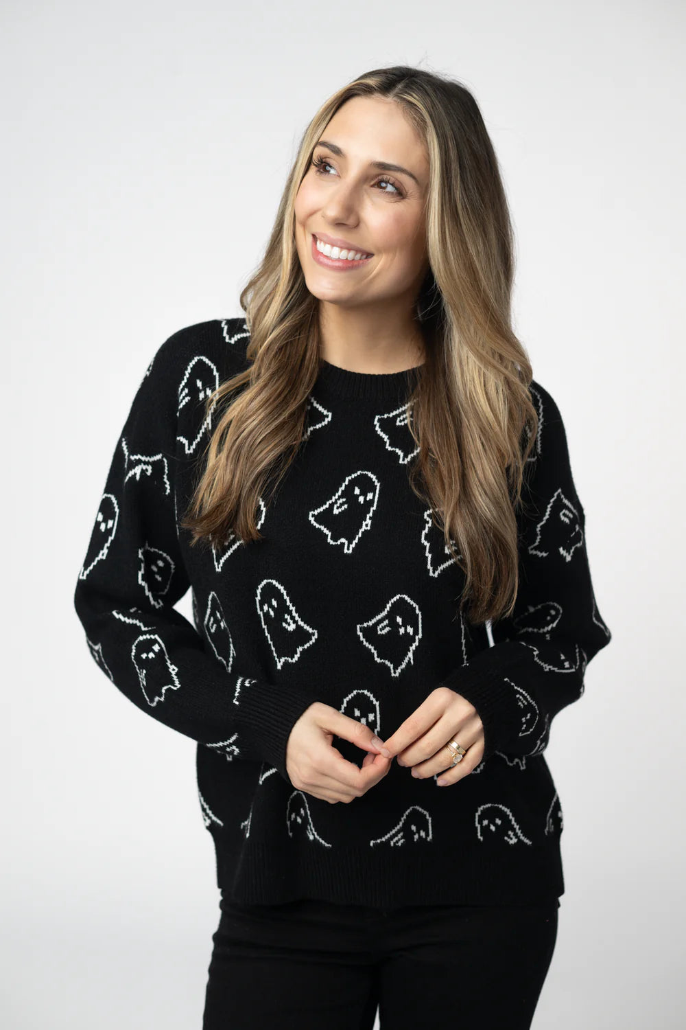 Halloween Sweater Black Ghost