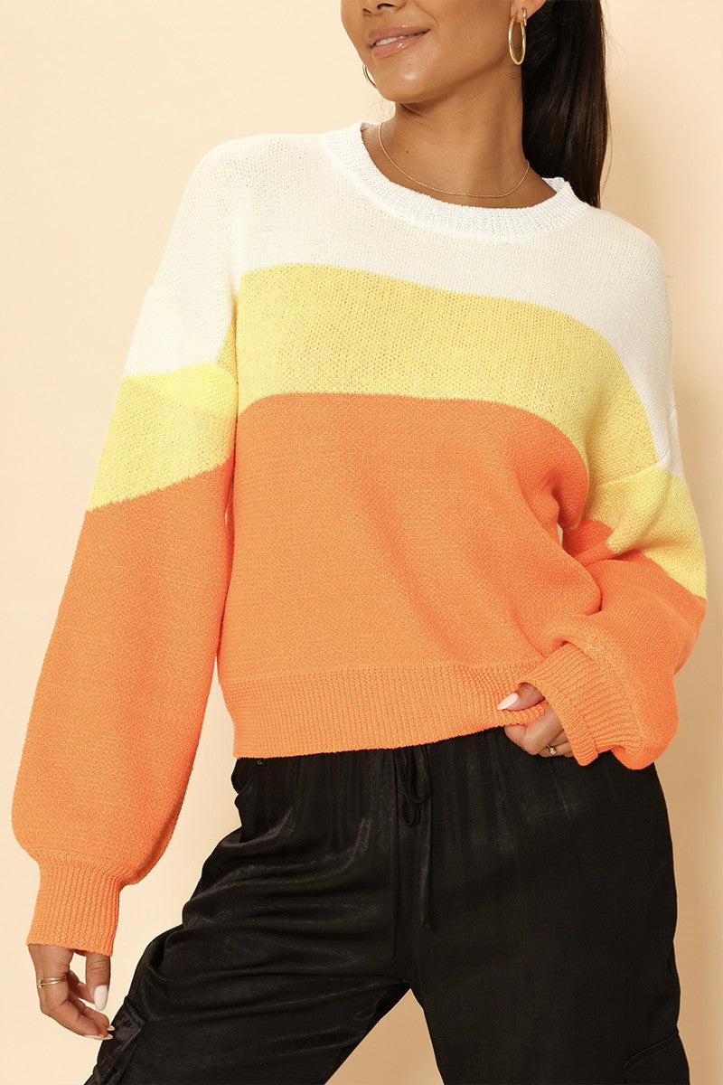 Halloween Sweater Candy Corn Stripes