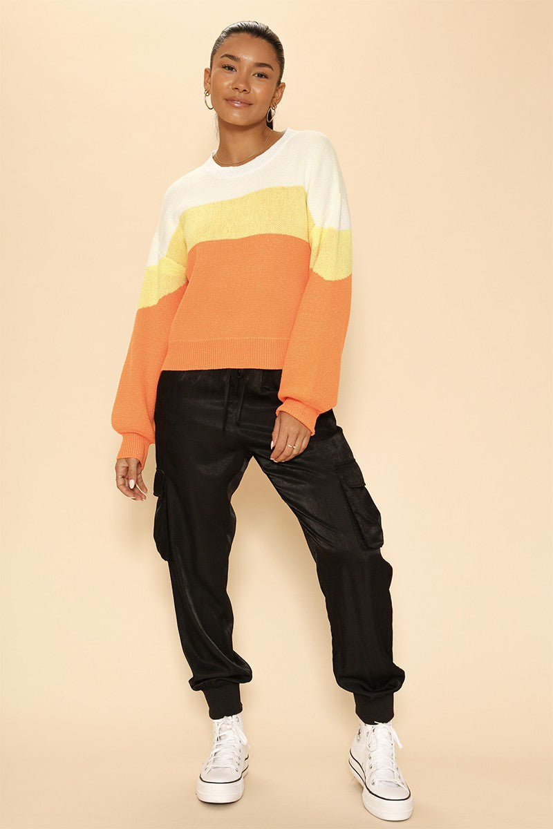 Halloween Sweater Candy Corn Stripes