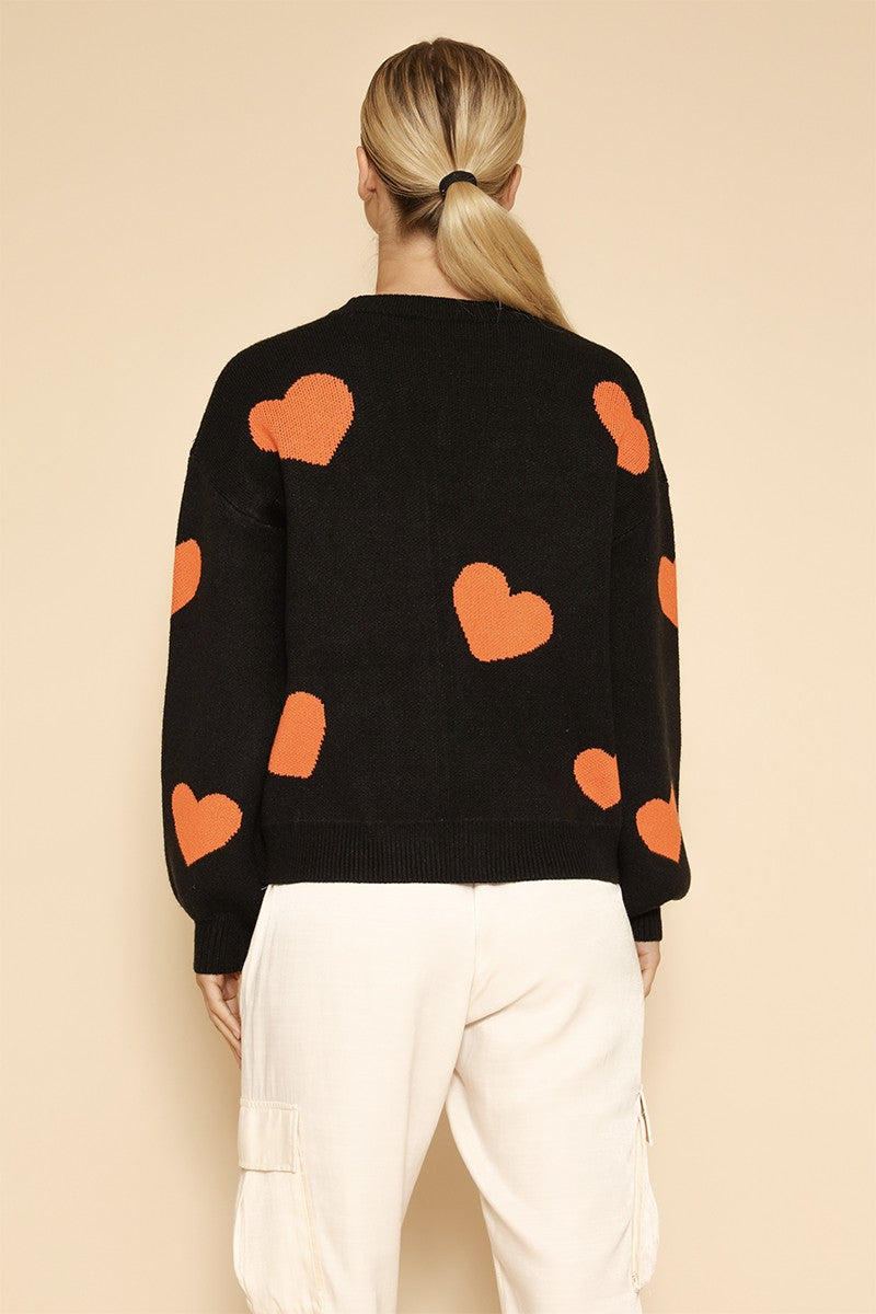 Halloween Sweater Ghost Hearts