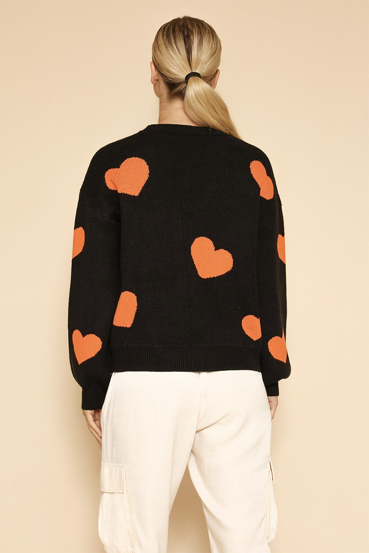 Halloween Sweater Ghost Hearts