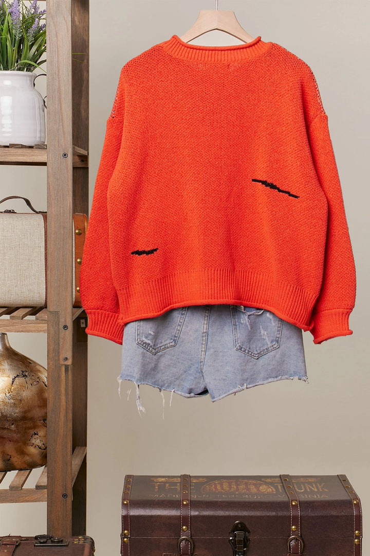 Halloween Ghost Sweater Orange