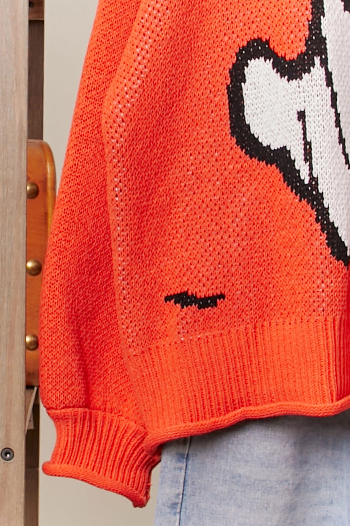 Halloween Ghost Sweater Orange