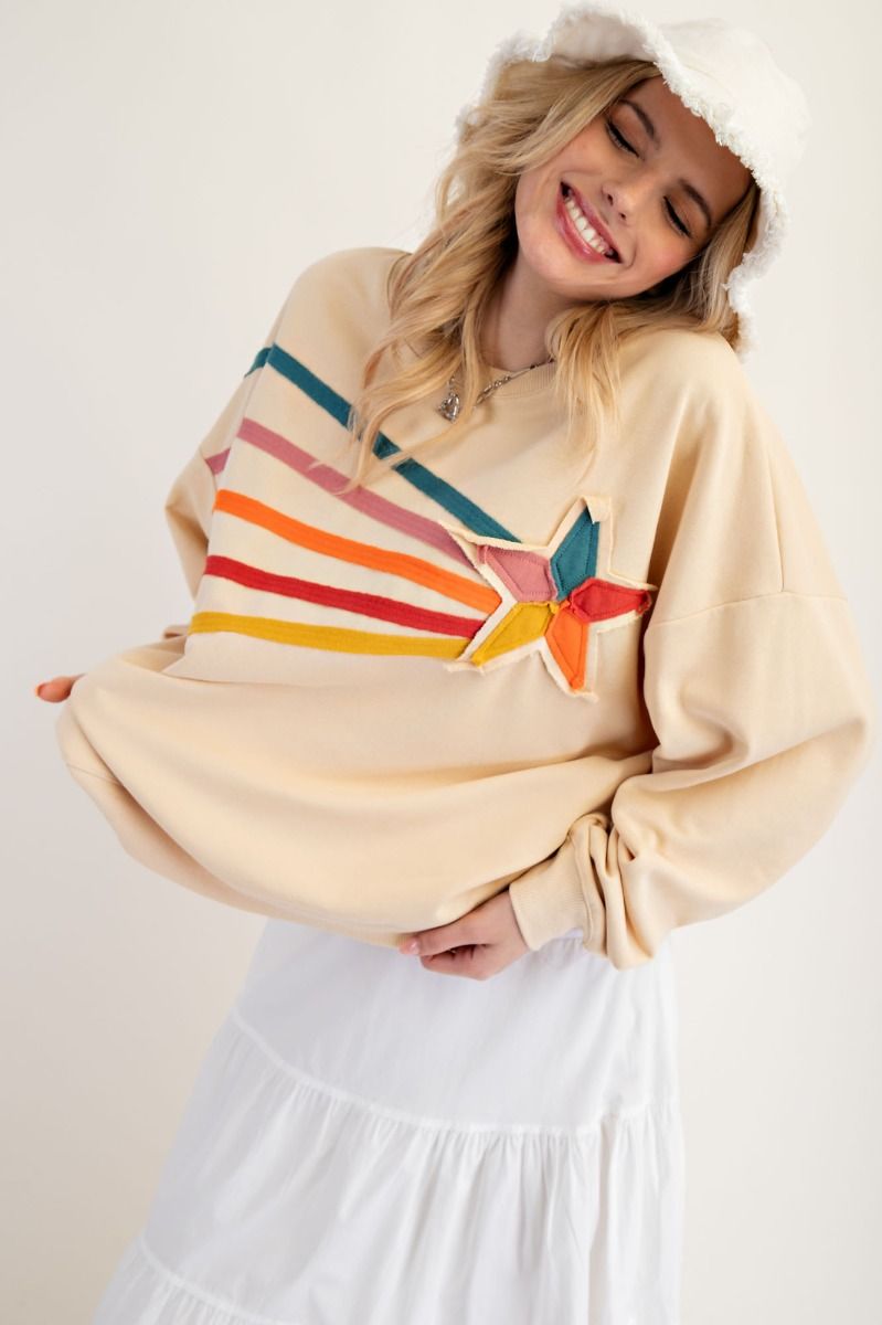 Shooting Star Pullover Sweatshirt Khaki
