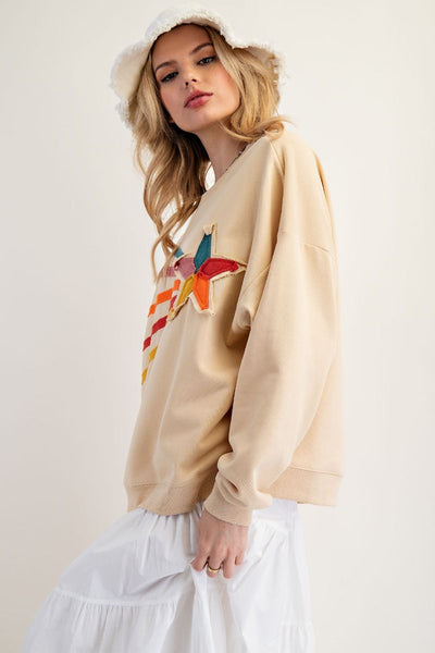 Shooting Star Pullover Sweatshirt Khaki