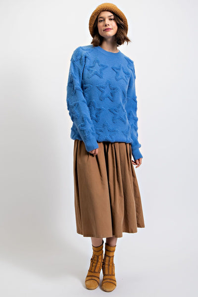 Fuzzy Star Sweater Blue