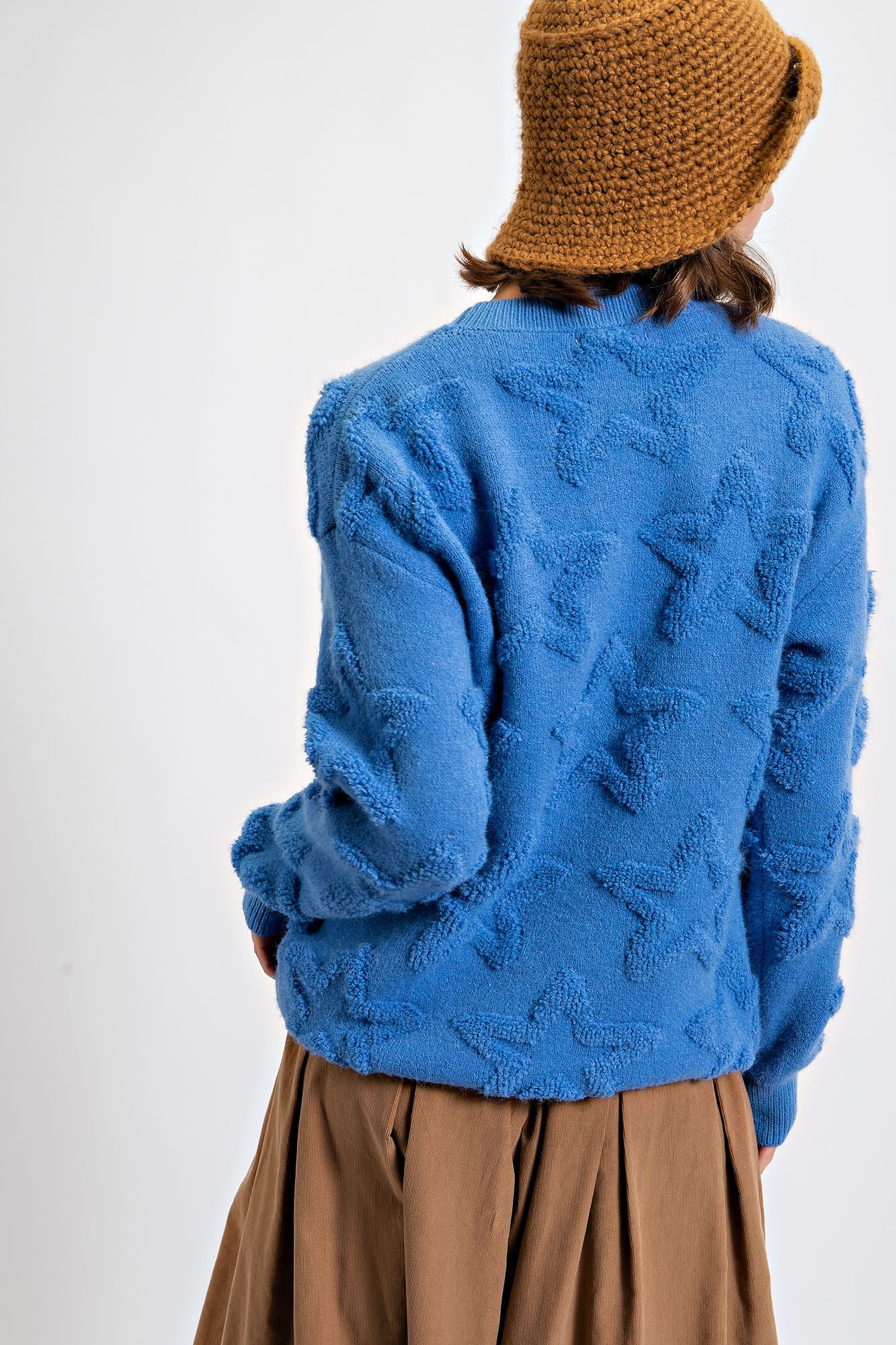 Fuzzy Star Sweater Blue