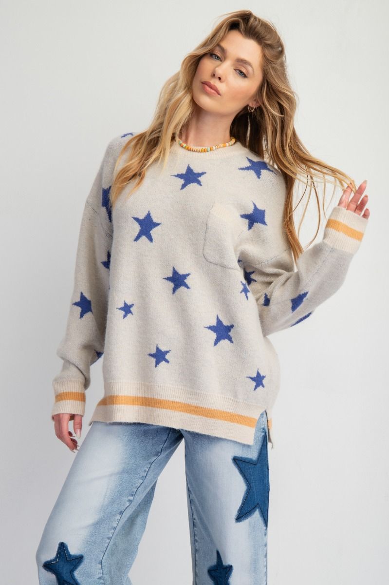 Star Sweater Pocket Ivory