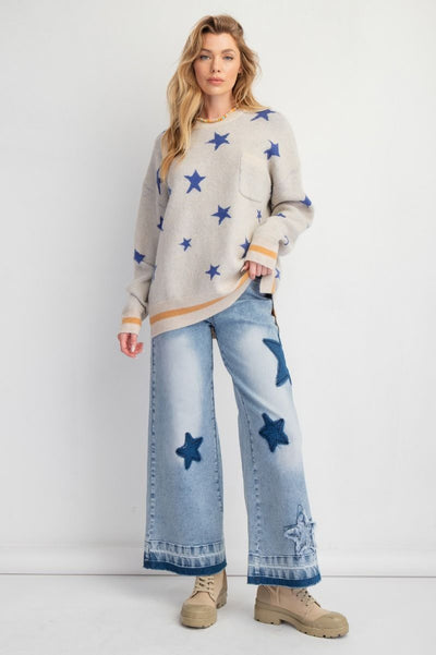 Star Sweater Pocket Ivory