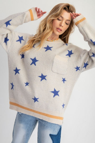 Star Sweater Pocket Ivory