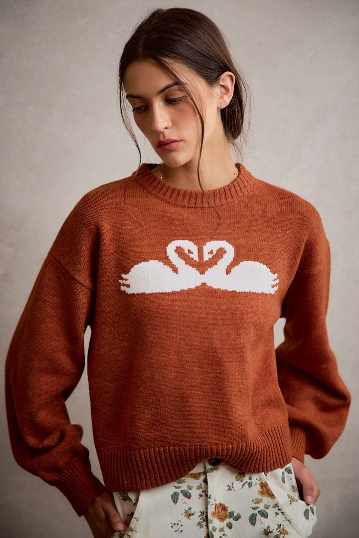 Swan Sweater Rust