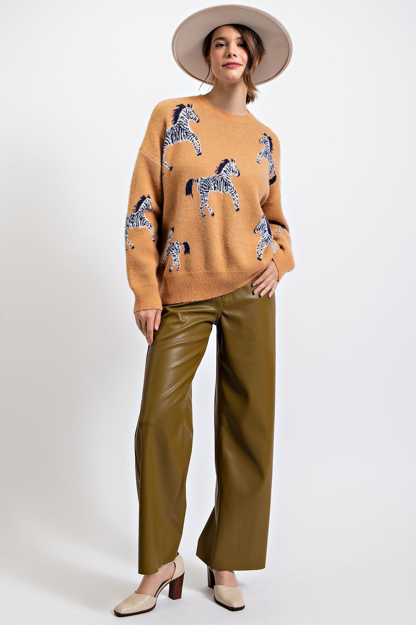 Zebra Sweater Tan