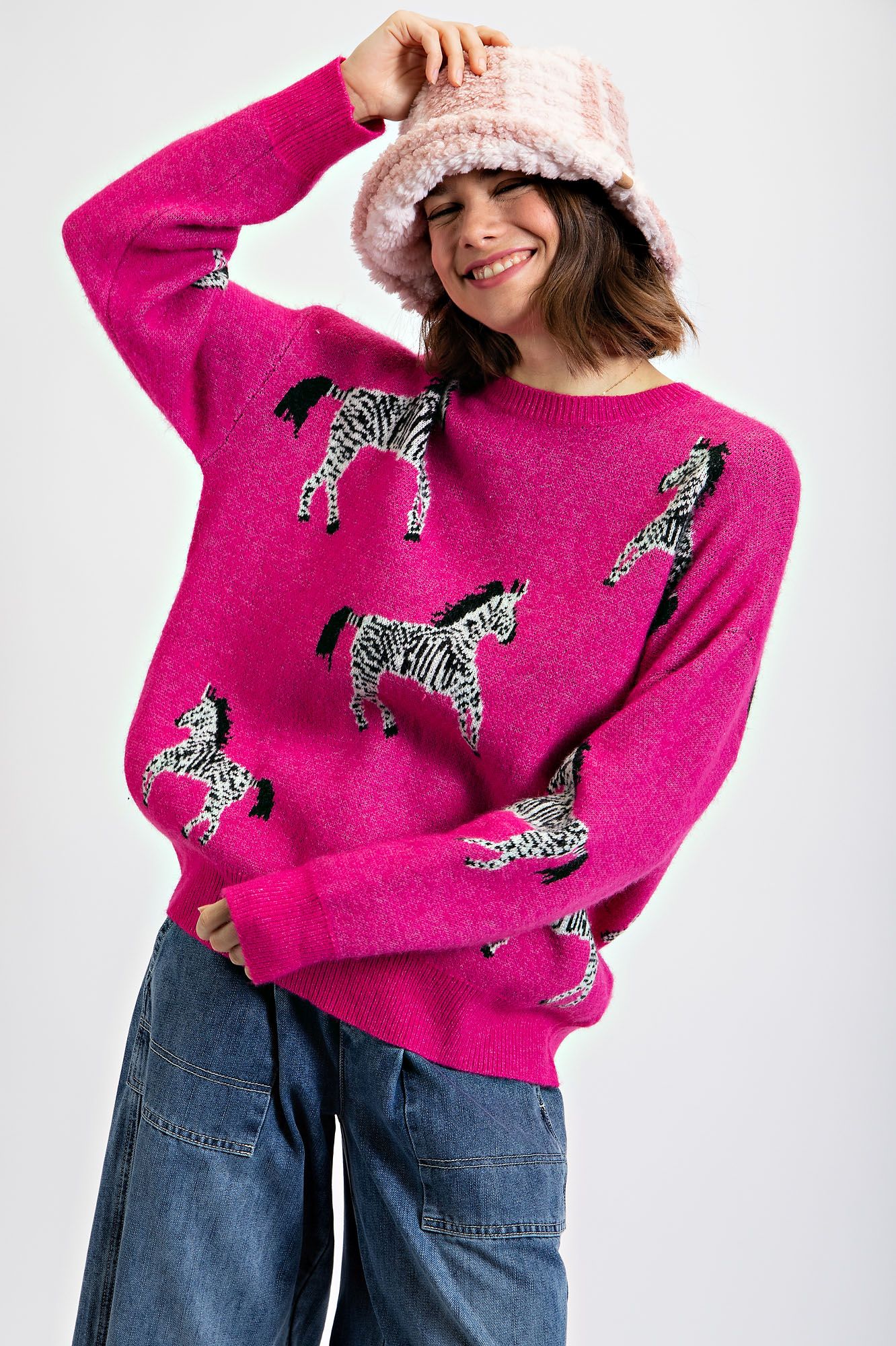Zebra Sweater Pink