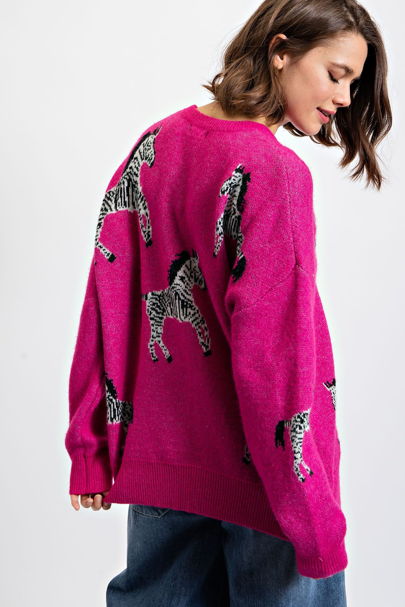 Zebra Sweater Pink
