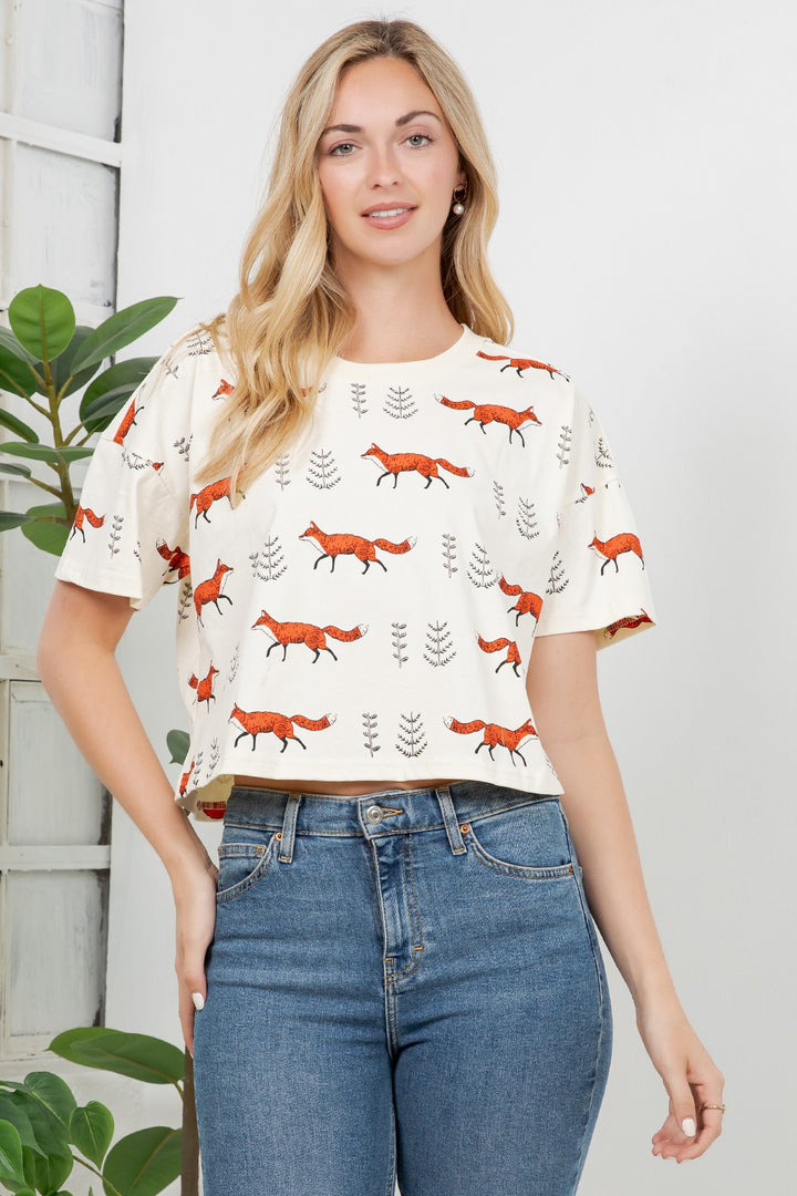 Fox Crop Top Tee