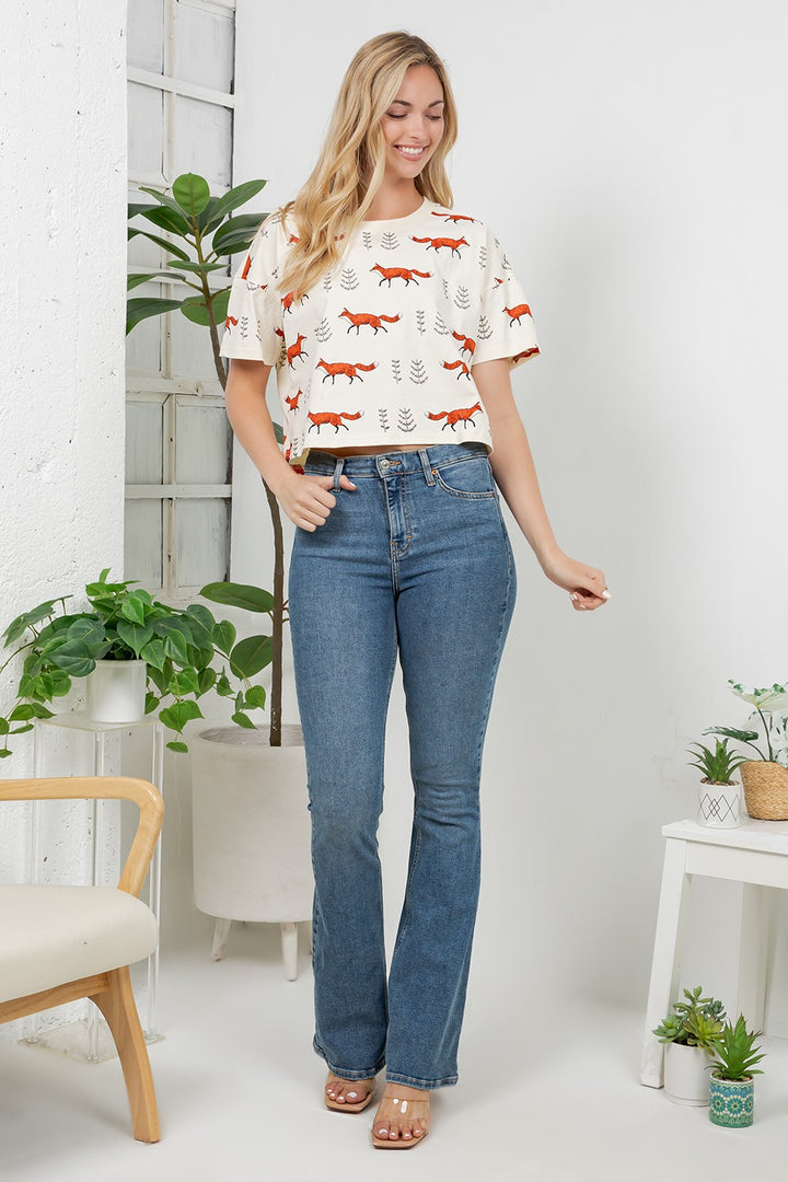 Fox Crop Top Tee