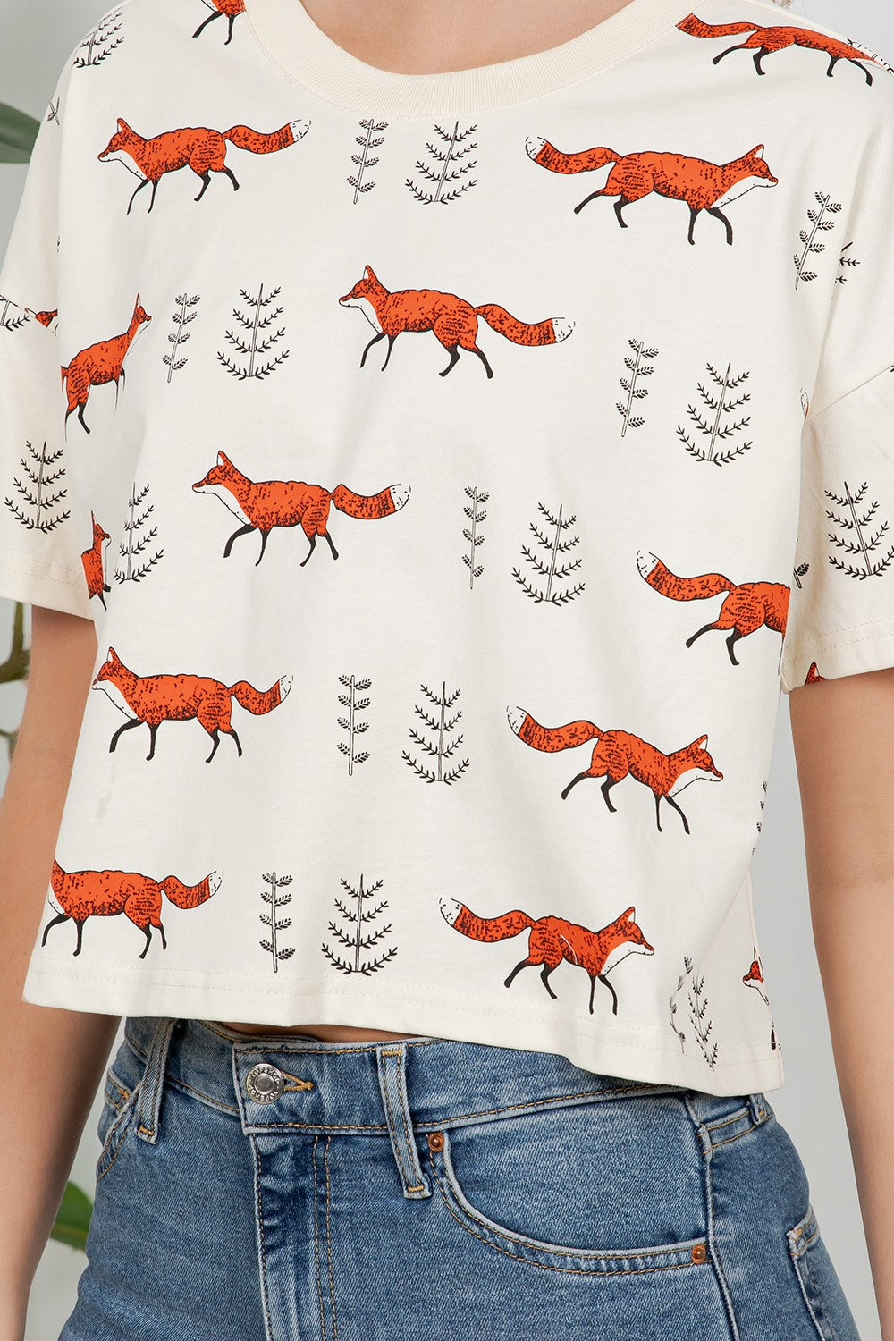 Fox Crop Top Tee