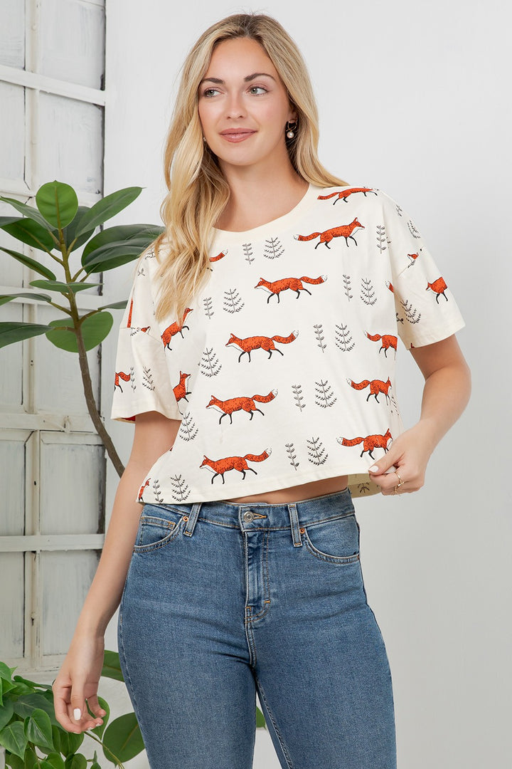 Fox Crop Top Tee