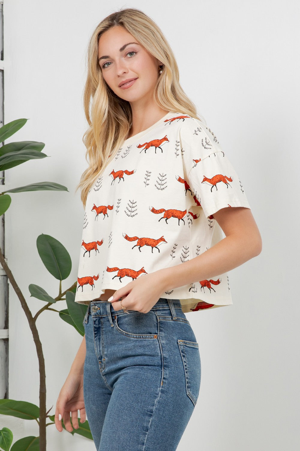 Fox Crop Top Tee