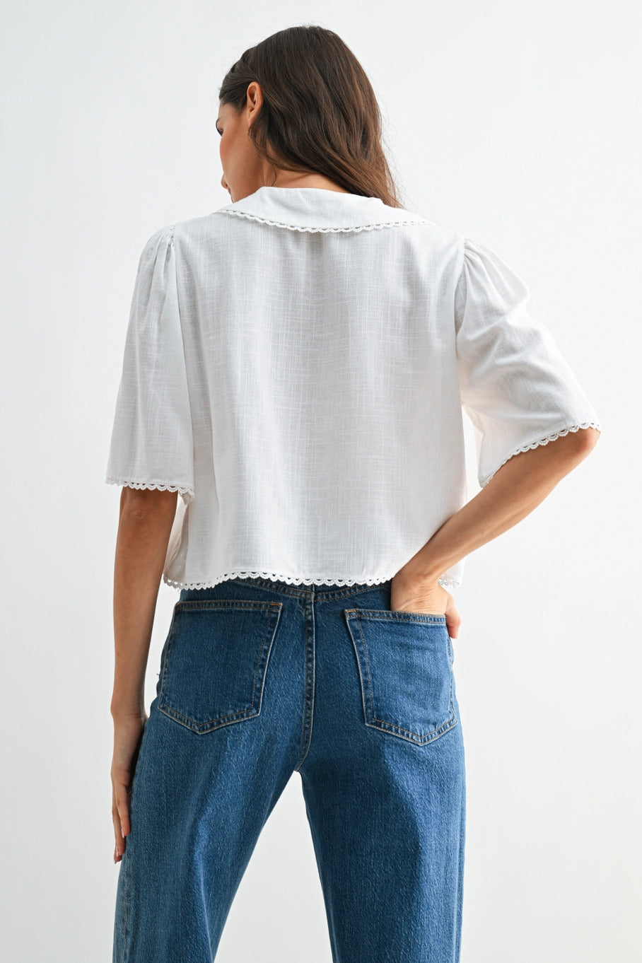 Ladybug Ant Bee Embroidered Collar Blouse