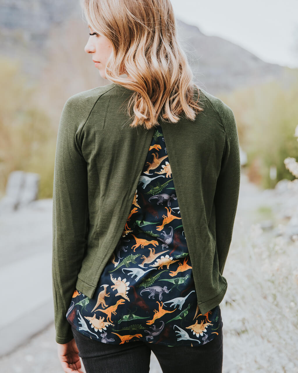 Dinosaur Open Back Sweater