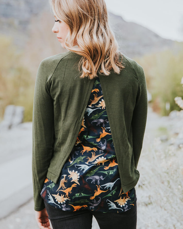 Dinosaur Open Back Sweater