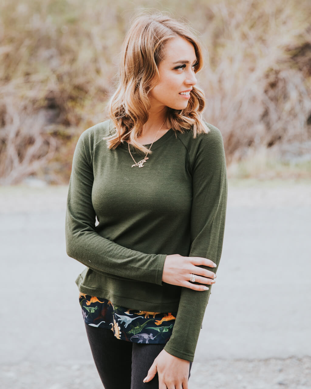 Dinosaur Open Back Sweater