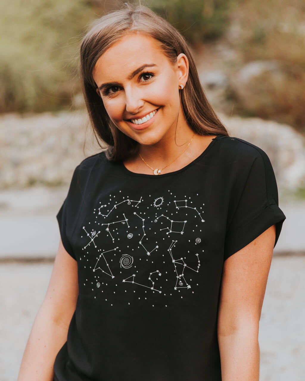 Embroidered Constellation Top