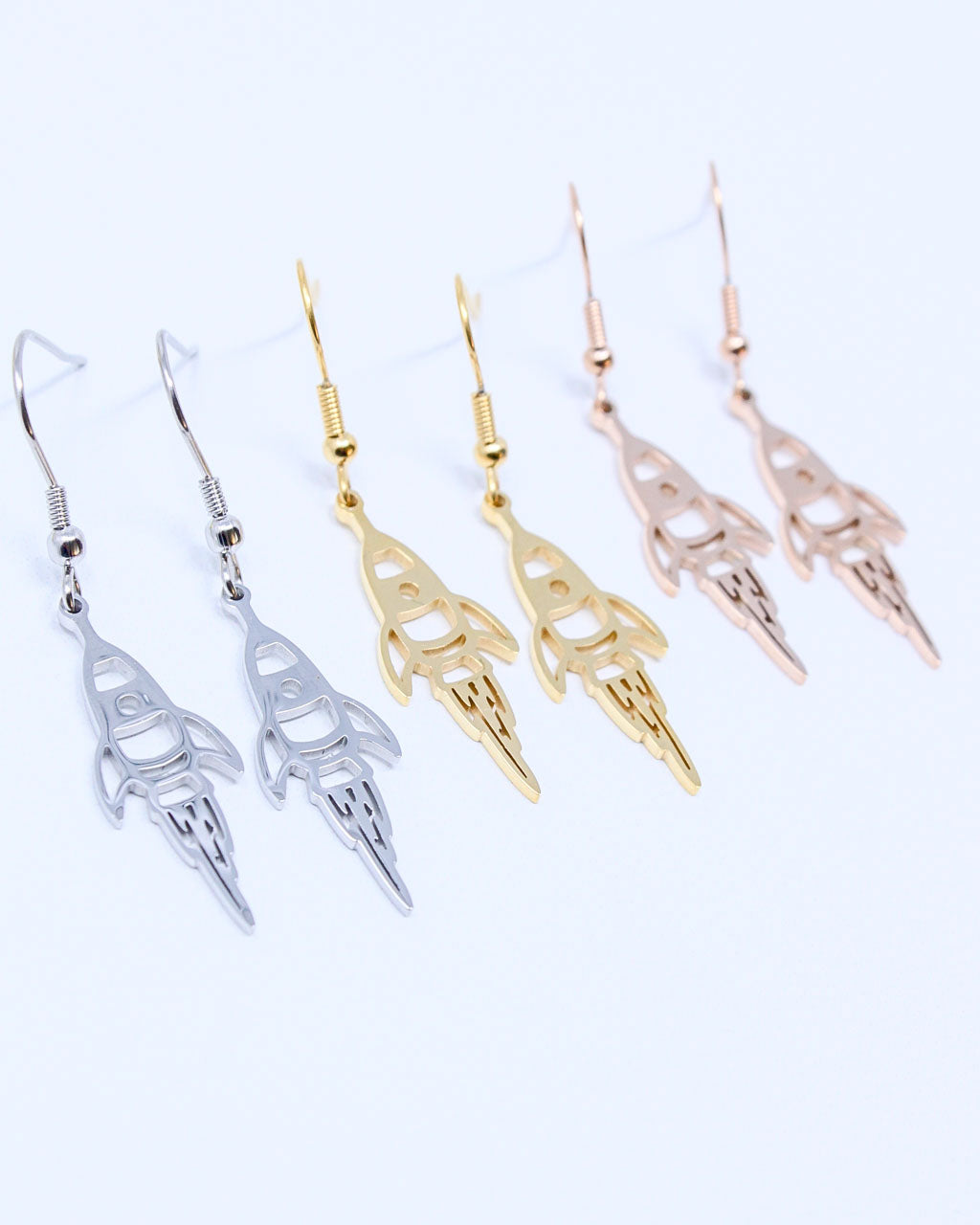 Rocket Ship Dangle Earrings