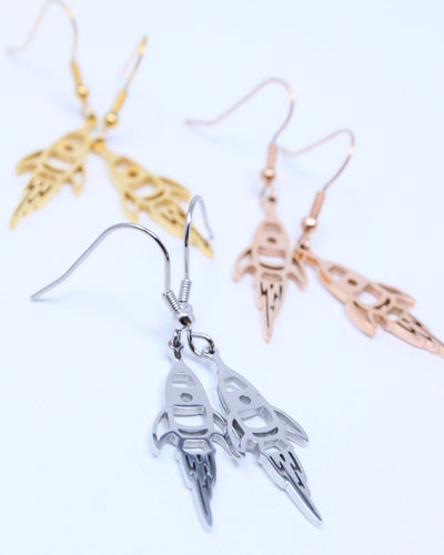 Rocket Ship Dangle Earrings