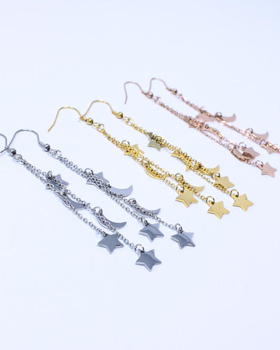 Prancing Moon & Star Earrings