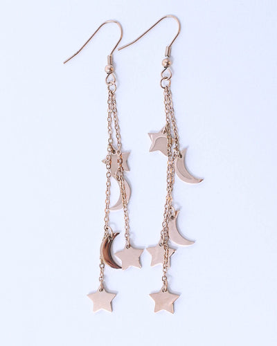 Prancing Moon & Star Earrings