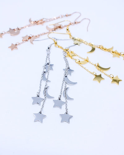 Prancing Moon & Star Earrings