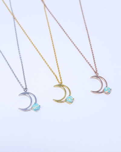 Opal Moon Necklace