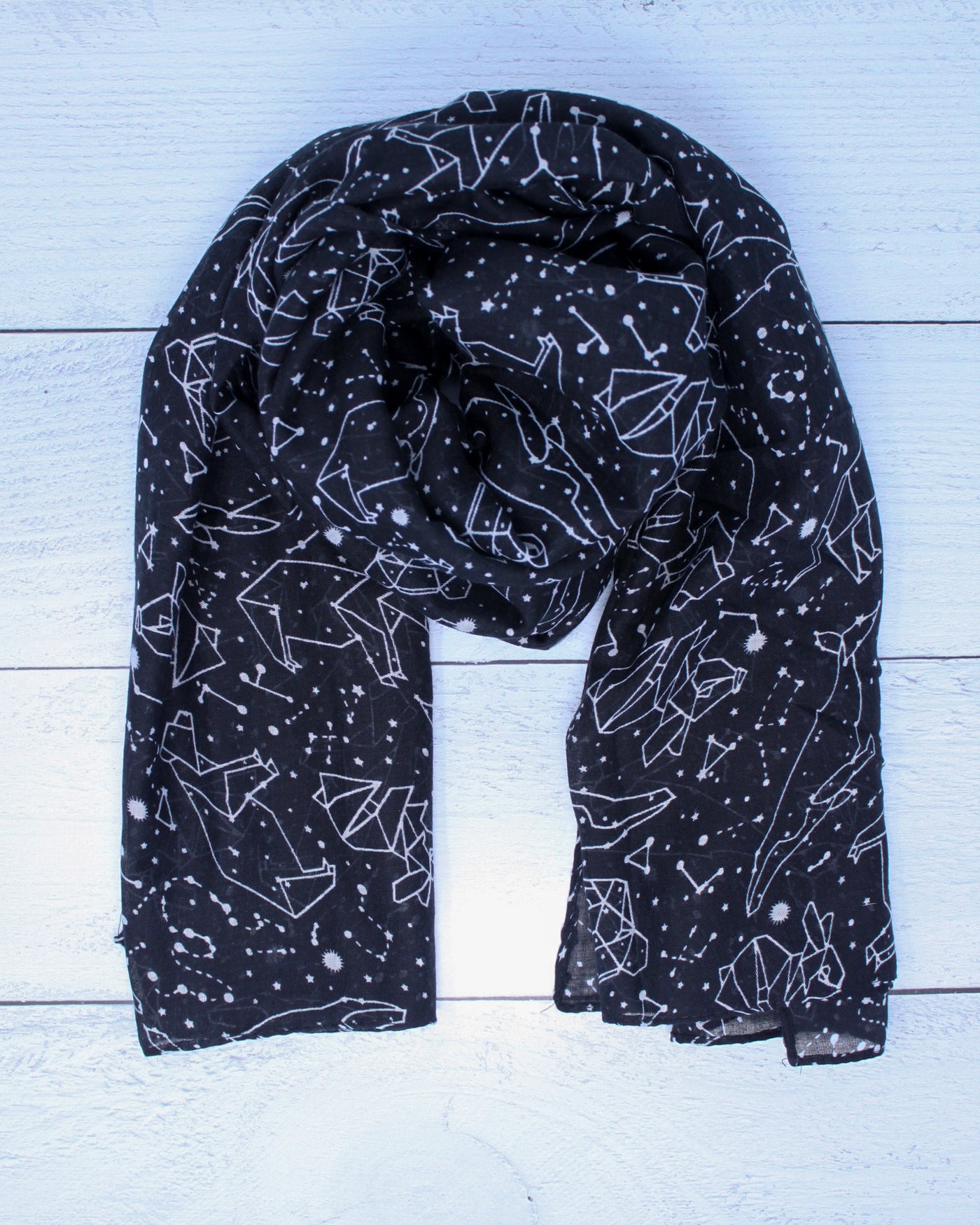 Constellation Animals Scarf - Black