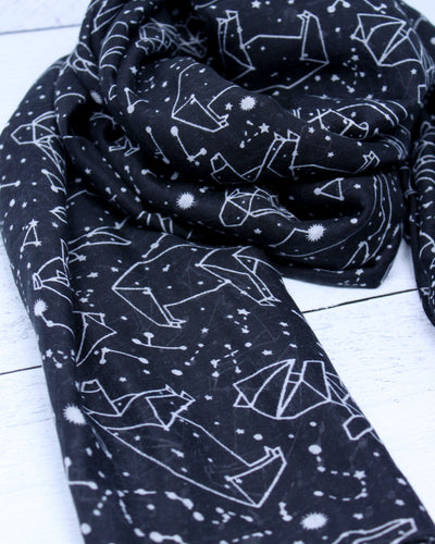 Constellation Animals Scarf - Black