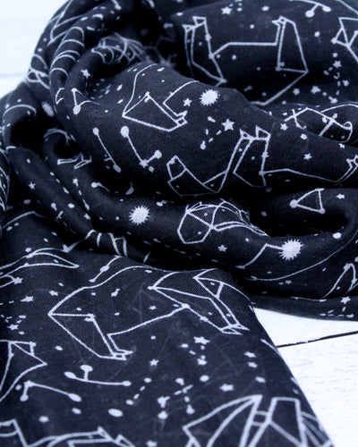 Constellation Animals Scarf - Black