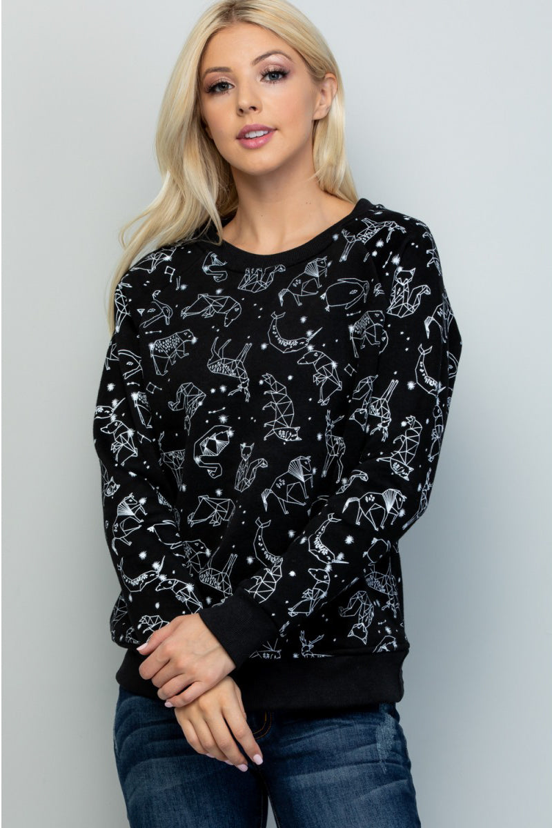 Black Animal Constellations Sweatshirt