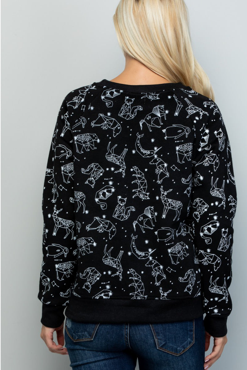Black Animal Constellations Sweatshirt