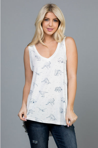 Dinosaur Flowy Tank Top