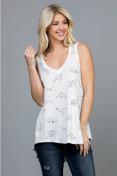 Dinosaur Flowy Tank Top